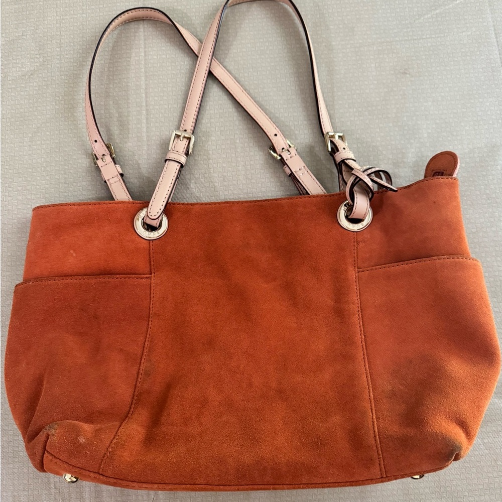 50% OFF!
Michael Kors Burnt Orange Suede Tote with Pale Pink Straps - Picture 2 of 7